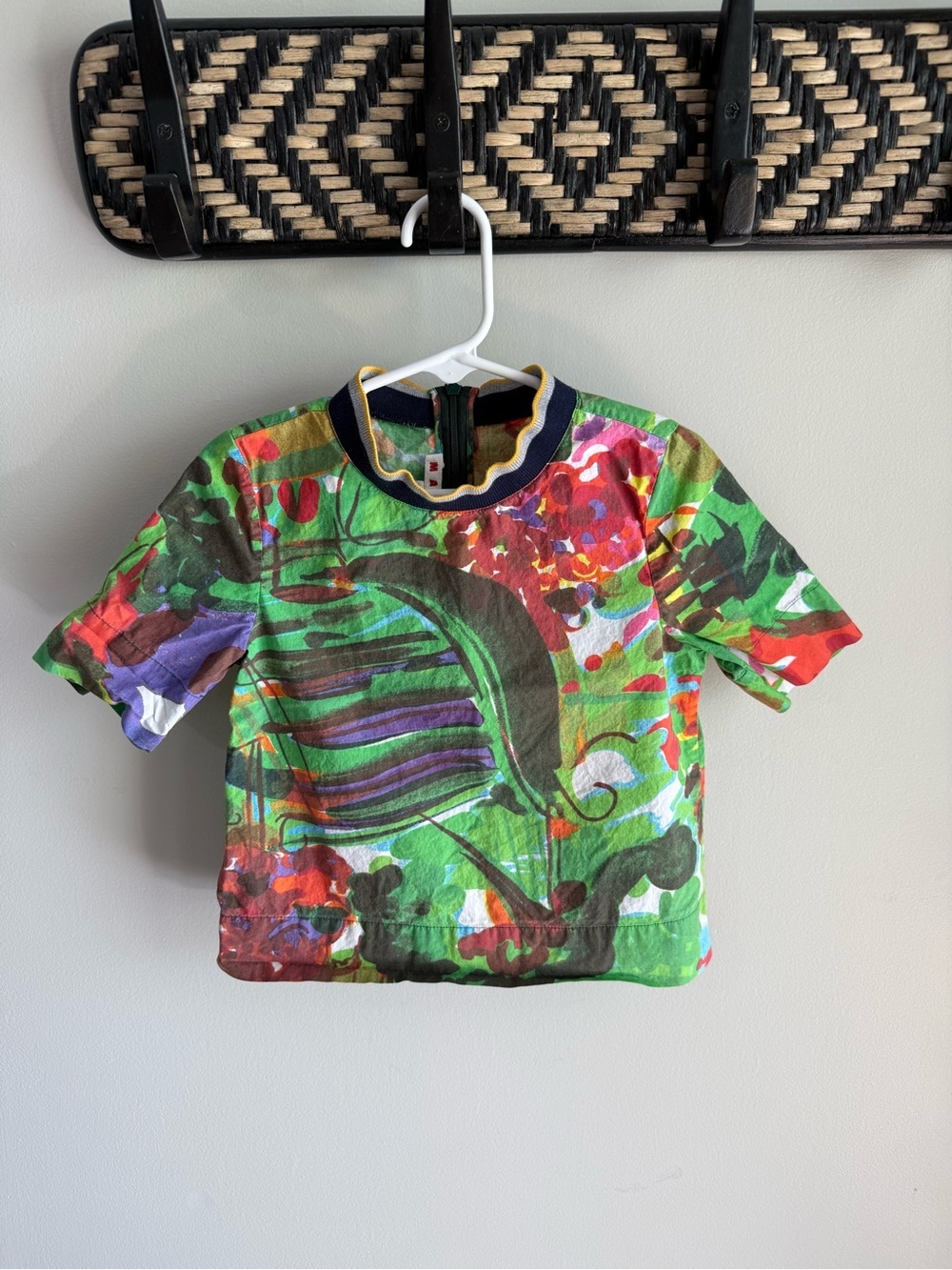 Marni Kids 100% Cotton Abstract Short Sleeved Too - Size 4